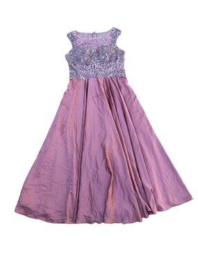 AMELIA COUTURE Designer Formal Dress Women's 10 Pink A Line Rhinestone